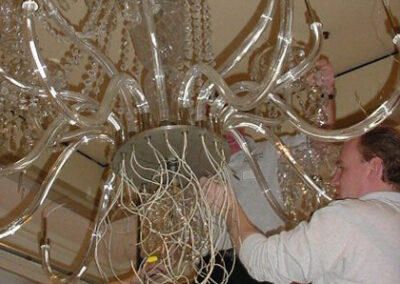 Chandelier rewiring