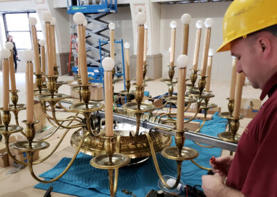 Large chandelier rewiring